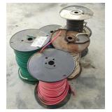 Partial small rolls of braided wire. 6 rolls