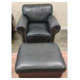 Leather chair 40 x 36 x 38 with ottoman 24 x 16.5