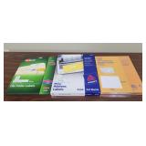 Address labels, file folder labels, shipping