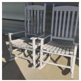 Set of 2 painted rocking chairs 27 x 45 x 20.5