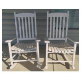 Set of 2 painted rocking chairs 27 x 45 x 20.5