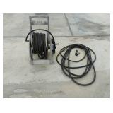 Suncast water hose reel, water hoses and a