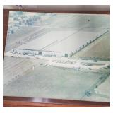 Vintage 20x16 cardboard aerial photo of twin
