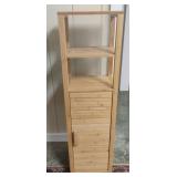 Wood shelf with a door. 13 x 46.5 x 10 1/4