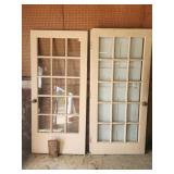 36x80 wooden doors, 2 with glass 1 without