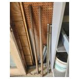 Metal rods, 2 threaded with nuts