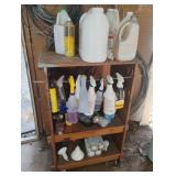 Wood shelf with contents 27 x 40 x 16