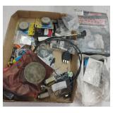 Misc car parts including carb repair kit,