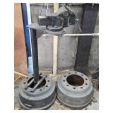 Vise on Stand Made From Truck Rim w/ Extra Rim