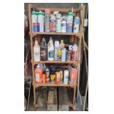 Wood shelf with contents 24 x 58 x 12