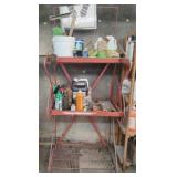 Metal rack with contents 29 x 54.5 x 24
