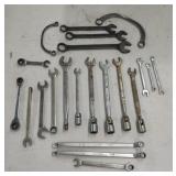 Assortment of wrenches including AmPro, Matco and