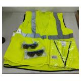Safety vests and glasses L/XL