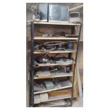 Metal shelf with contents 30 x 58.5 x 12