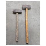 Two Sledge Hammers 22" & 27" Long