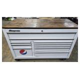 White Snap-On Tool Box w/ Wood Top & Keys 54ï¿½"W