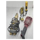 2 yellow work lights , 1 snap on light. and 1