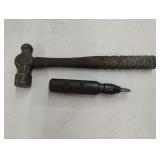 Hand impact driver kit and a ball peen hammer
