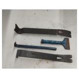 Pry bars and a scraper