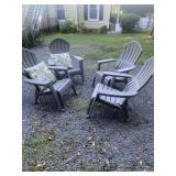 4 Plastic Arondac Chairs with Pillows