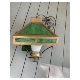 Green slag glass hanging light
