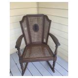 Cane Back Rocking Chair with Cushions
