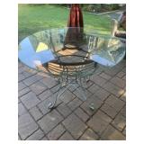 Vintqage Metal Glass Table