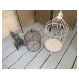 Bird Cages and wire squirrel