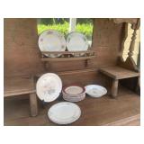 Vintage plates W/Basket
