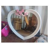 Heart shaped rose floral mirror 37 x 36