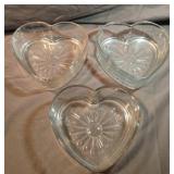 Vintage Libbey Glass Heart Shaped Trinket 6" x