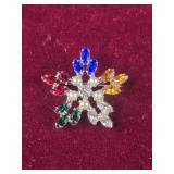 Rhinestone Snowflake Brooch