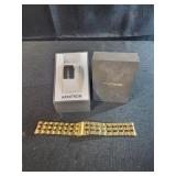 Goldtone stainless steel watch band armitron  box
