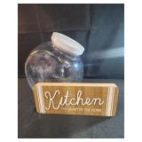 Lidded Jar and wood plaque