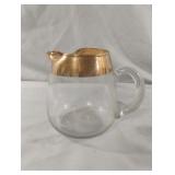 Gold rim glass pitcher