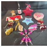 Assorted christmas ornaments,  camper ornaments