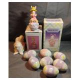 Bunny and wood Easter egg decor