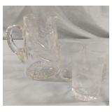 Vintage Floral Hand Blown Crystal Pitcher with 3