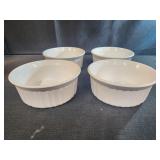 Four corning ware french white individual