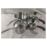 Pots with lids. 1 needs a lid