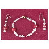 Crystal Beaded Bracelet and Earring set