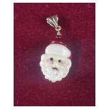 Glass Santa Charm with .925 bail