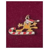 Vintage Garfield Christmas Necklace Charm