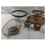 Silver plated serving tray, basket and more.....