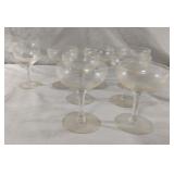Champagne glasses and a Wine glass