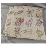 Vintage handmade quilted pillow 14 x 14