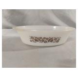 Glasbake casserole dish. Has a tiny chip.