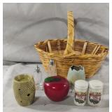Basket, Las Vegas salt and pepper shaker set and