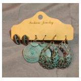 Turquoise earrings. 3 sets. New