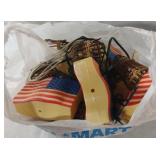 Vintage American flag and basket lights